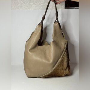 MOO MOO Design Springbok & Leather Braided Tote